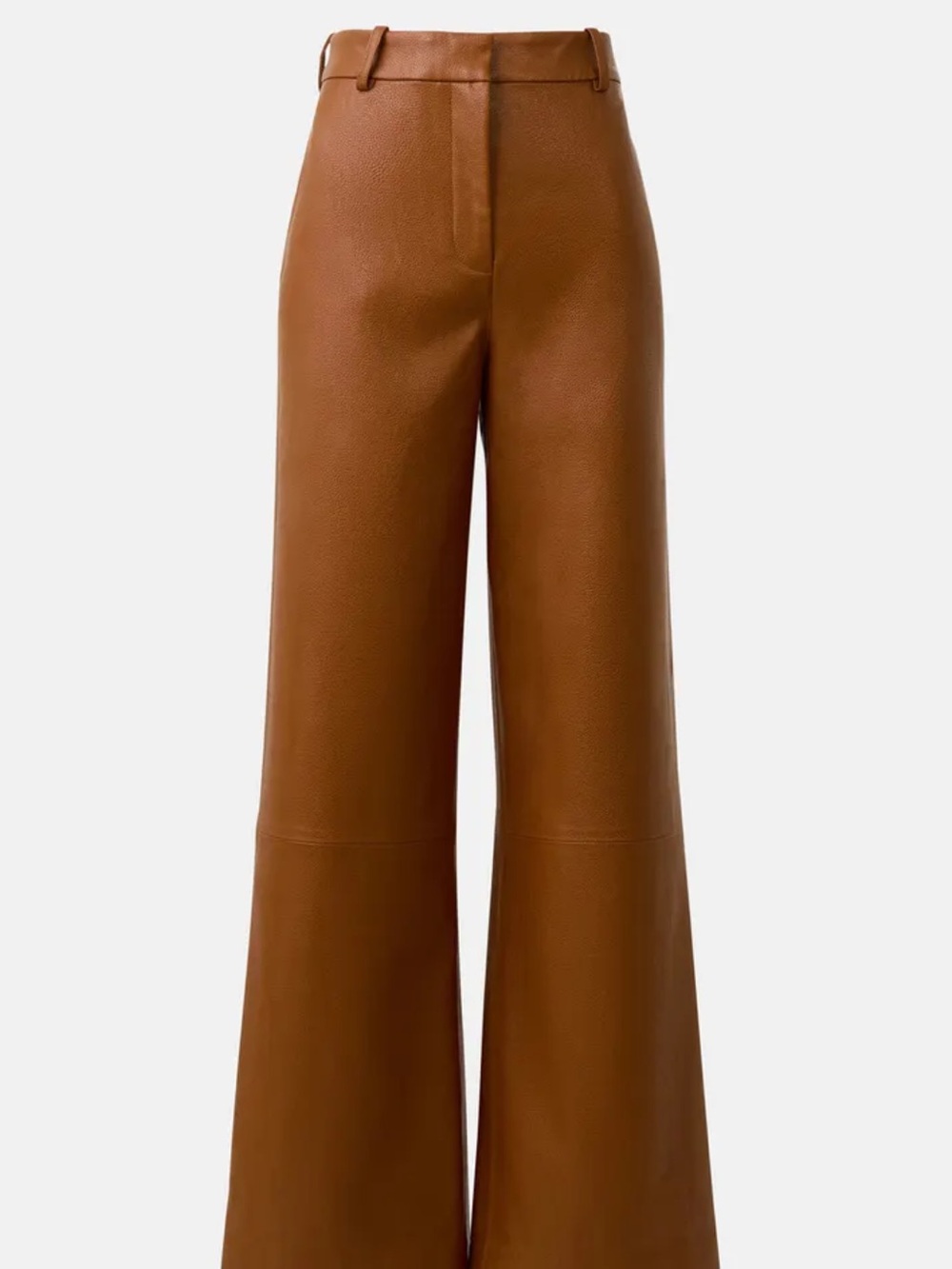 Rosetta Getty Brown Vegan Faux Leather Wide Leg Pants Trouser Luxury